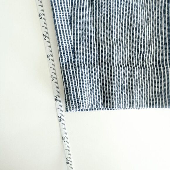 Banana Republic Womens Hayden Pants Pinstripes Blue White Size 4 - Picture 9 of 10